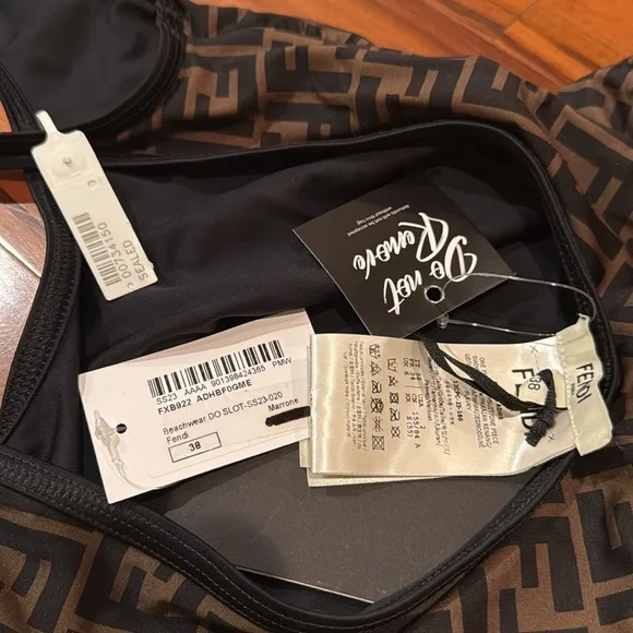 Fendi Brown Patterned Women's Swimsuit - Picture 9 of 10